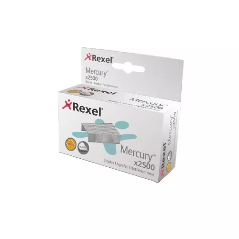 Rexel Mercury Heavy Duty Staples (2500), Staples pack, 2500 staples, Steel, Silver, 120 sheets, 220 g
