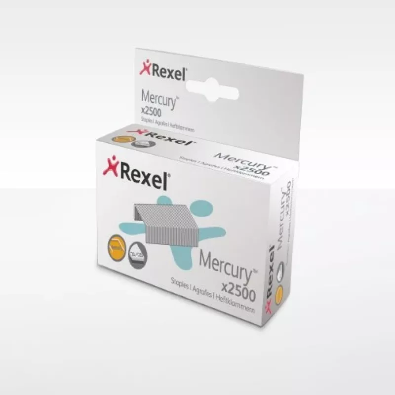 Rexel Mercury Heavy Duty Staples (2500), Staples pack, 2500 staples, Steel, Silver, 120 sheets, 220 g