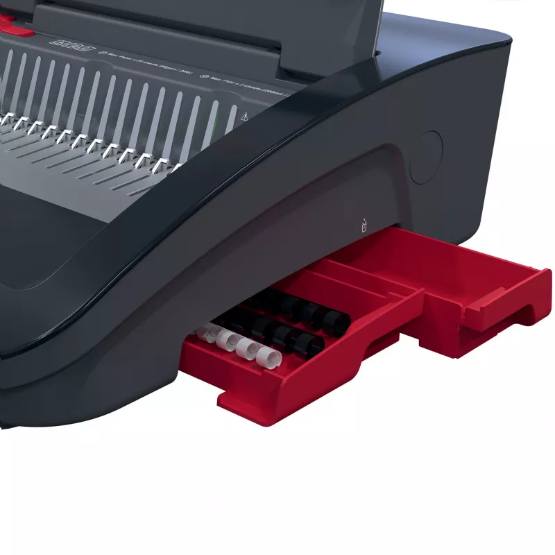 GBC CombBind® CB25E Electric Binding Machine, Comb binding machine, Electric, 390 sheets, Black, Red