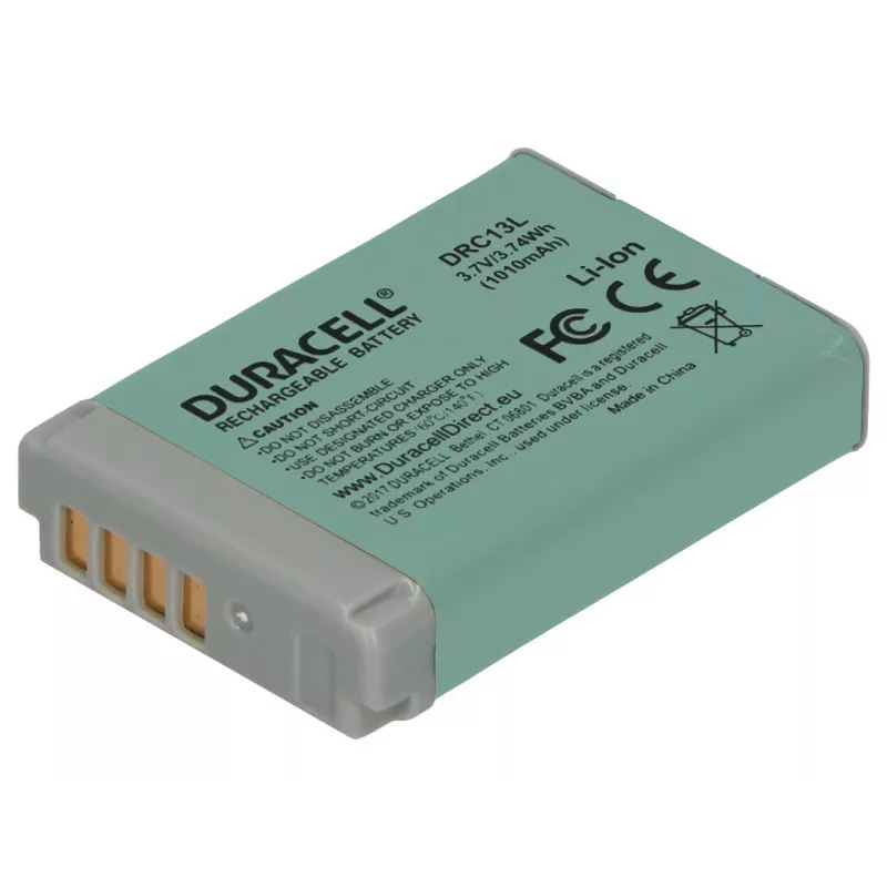 Duracell Camera Battery - replaces Canon NB-13L Battery, Canon, 1010 mAh, 3.7 V, Lithium-Ion (Li-Ion)