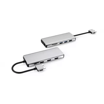 eSTUFF ES623010 interface hub USB 3.2 Gen 1 (3.1 Gen 1) Type-C 5000 Mbit/s Aluminium