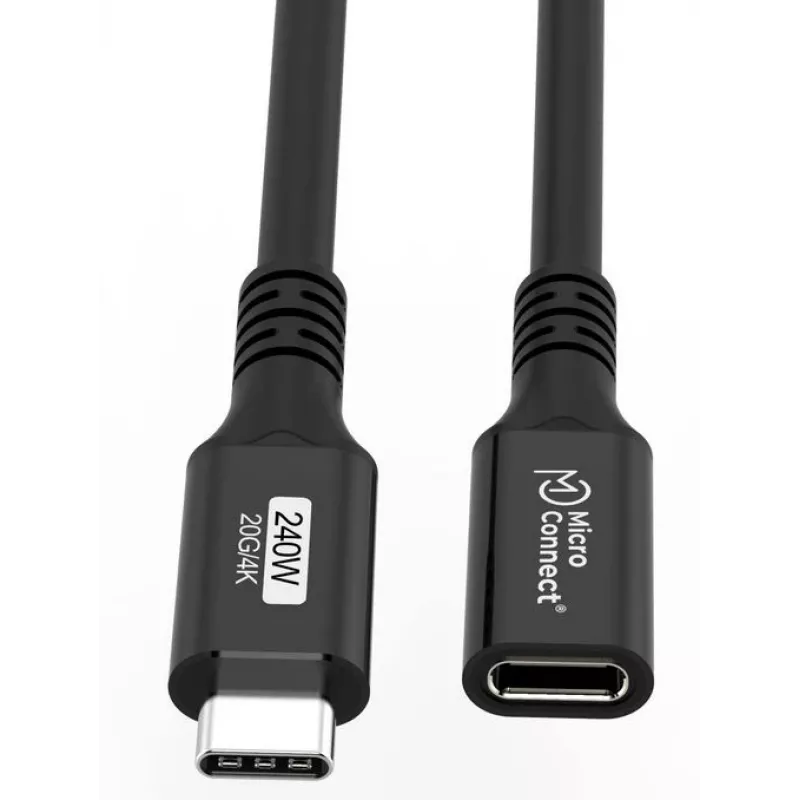 Microconnect USB3.2CC2EX USB cable USB4 Gen 2x2 2 m USB C Black
