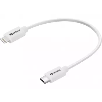 Sandberg USB-C PD to Lightning MFI 0.2M, 0.2 m, Lightning, USB C, Male, Male, White
