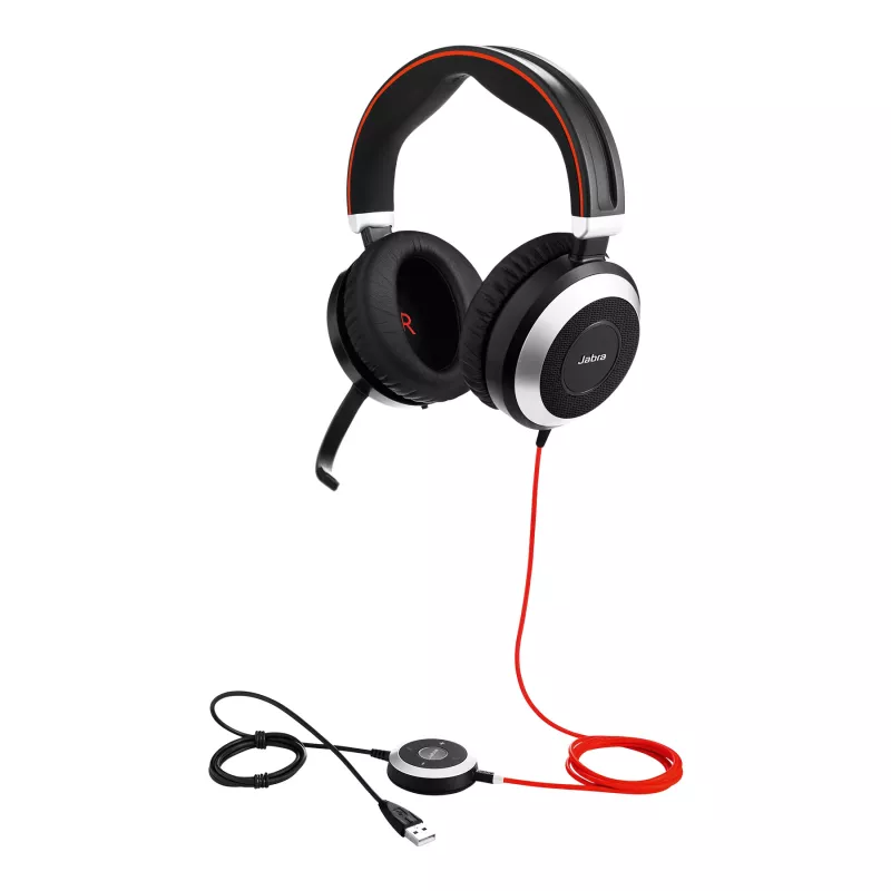 Jabra Evolve 80 MS Stereo, Wired, Office/Call center, 646 g, Headset, Black