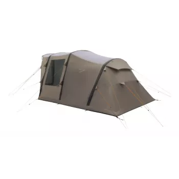 Tunnel tent easy camp Senja 4 Air — 4-person, hard frame, 3 m waterproof fly, 460×260×195 cm, brown