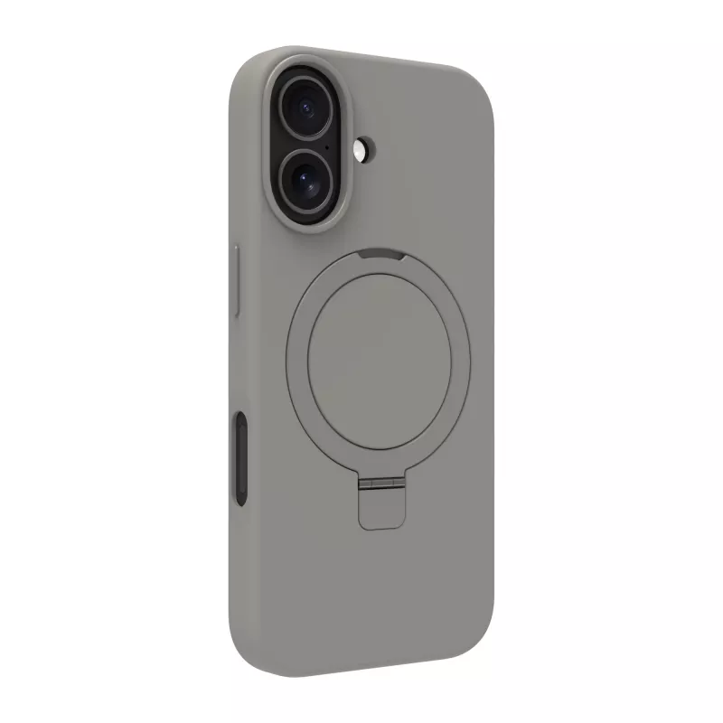 Mobile phone cover dbramante1928 Roskilde MS Kick ICON for Apple iPhone 17, monochrome grey, desktop stand