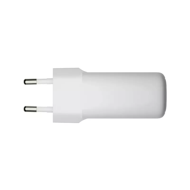 Wall Charger d bramante re-charge Pro — 2× USB-C 25W, 110–240V, White