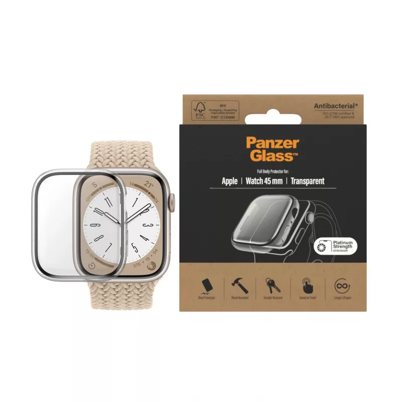 PanzerGlass ® Full body Case Apple Watch Series 9 | 8 | 7 | 45mm | Transparent