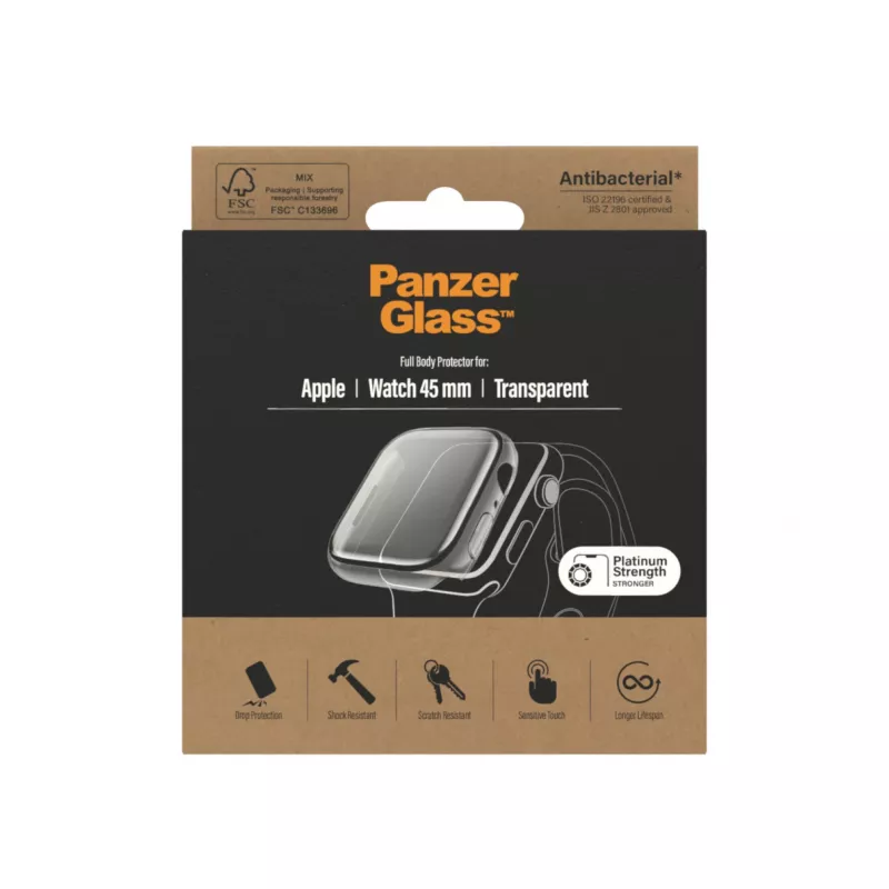 PanzerGlass ® Full body Case Apple Watch Series 9 | 8 | 7 | 45mm | Transparent