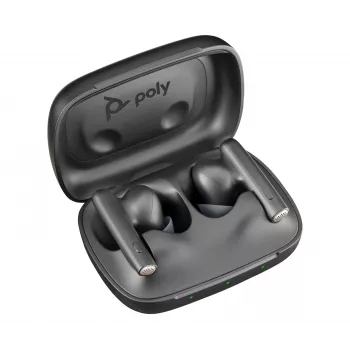 HP Poly Voyager Free 60 UC Carbon Black Earbuds +BT700 USB-C Adapter +Basic Charge Case