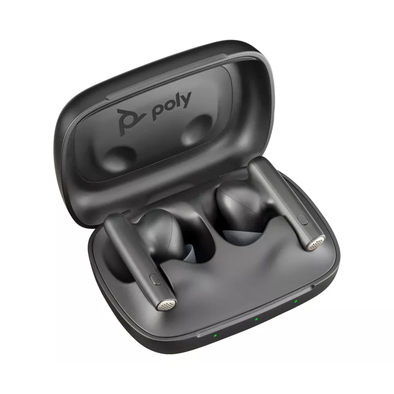 HP Poly Voyager Free 60 UC Carbon Black Earbuds +BT700 USB-C Adapter +Basic Charge Case