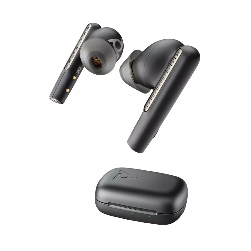HP Poly Voyager Free 60 UC Carbon Black Earbuds +BT700 USB-C Adapter +Basic Charge Case