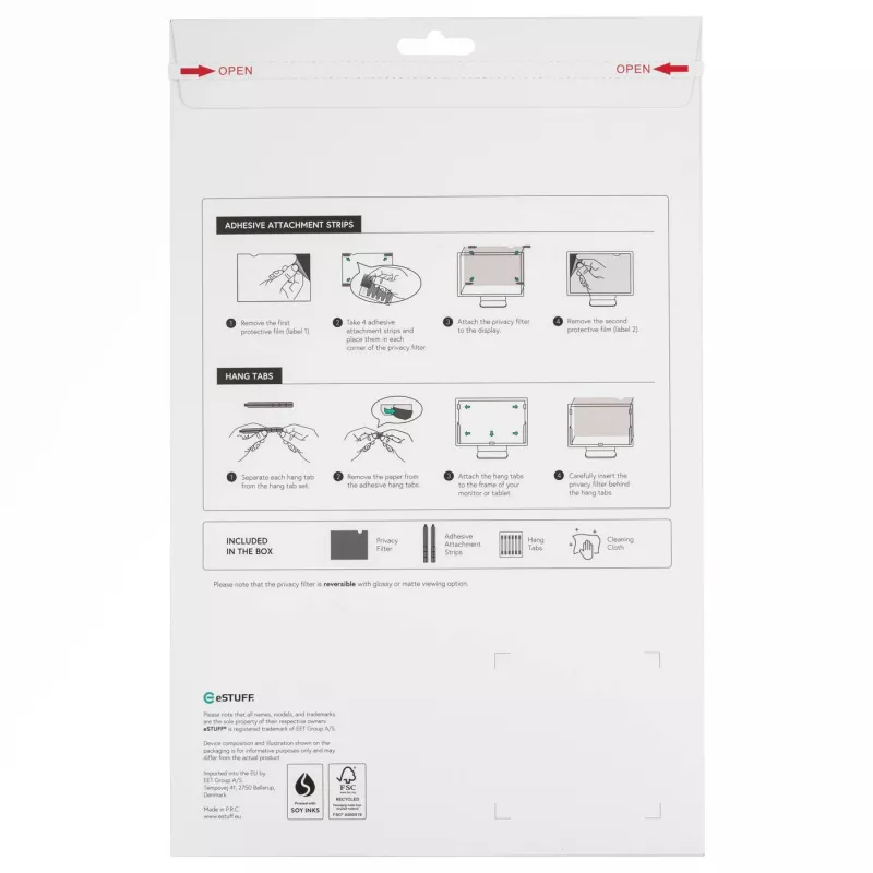 Display Privacy Filter eSTUFF GLBB14312196 14 inch Anti-Glare