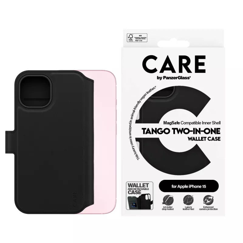 PanzerGlass CARE™ by ® Tango 2-in-1 Wallet Case w. MagSafe iPhone 15