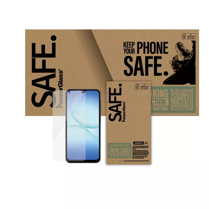 PanzerGlass SAFE. by ® Screen Protector Samsung Galaxy M17 5G | M36 5G | A17 4G | A17 5G | M16 5G | F16 5G | A26 5G | Ultra-Wide Fit