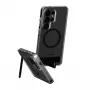 PanzerGlass CARE™ Urban Explorer Case for Samsung Galaxy S26 Ultra — Transparent cover with black kickstand and Qi support