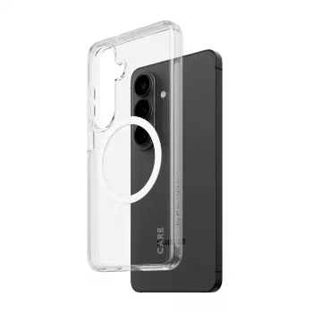 PanzerGlass CARE™ Urban Explorer Case for Samsung Galaxy S26 — Transparent cover with White Qi support