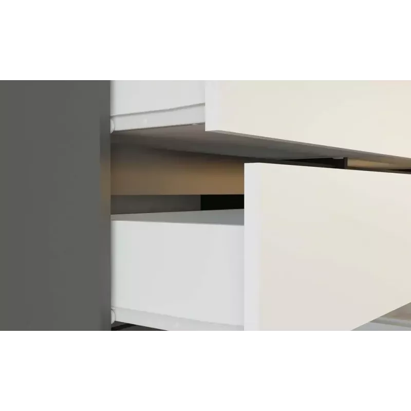 Chest of drawers Top E Shop MALWA M6 120 cm, 6 drawers, anthracite frame, white fronts