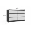 Chest of drawers Top E Shop MALWA M6 120 cm, 6 drawers, anthracite frame, white fronts