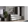 Chest of drawers Top E Shop MALWA M6 120 cm, 6 drawers, anthracite frame, white fronts