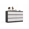 Chest of drawers Top E Shop MALWA M6 120 cm, 6 drawers, anthracite frame, white fronts