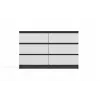 Chest of drawers Top E Shop MALWA M6 120 cm, 6 drawers, anthracite frame, white fronts