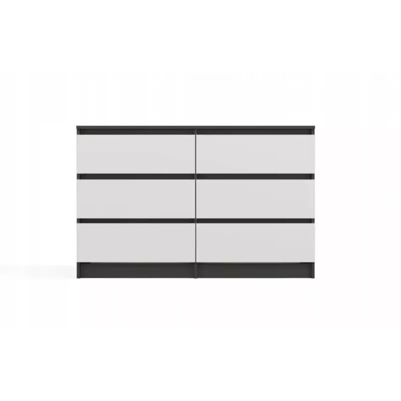 Chest of drawers Top E Shop MALWA M6 120 cm, 6 drawers, anthracite frame, white fronts