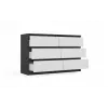 Chest of drawers Top E Shop MALWA M6 120 cm, 6 drawers, anthracite frame, white fronts