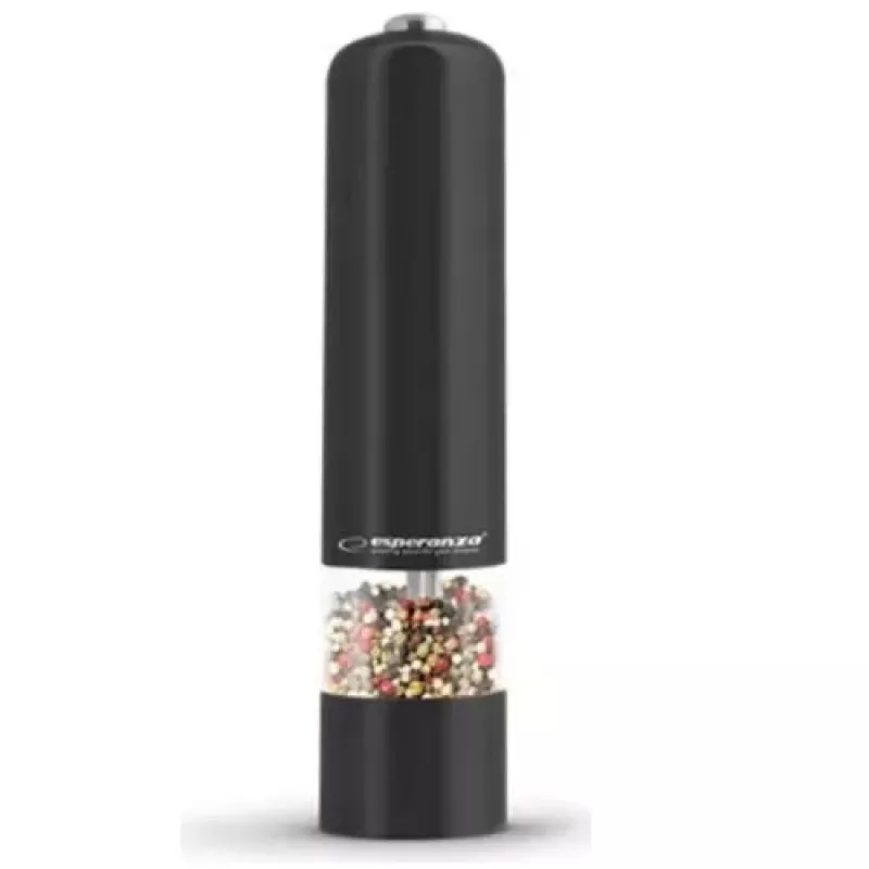 Electric pepper grinder ESPERANZA EKP001K — adjustable coarseness, ceramic mechanism, LED light, 230 mm, battery AA