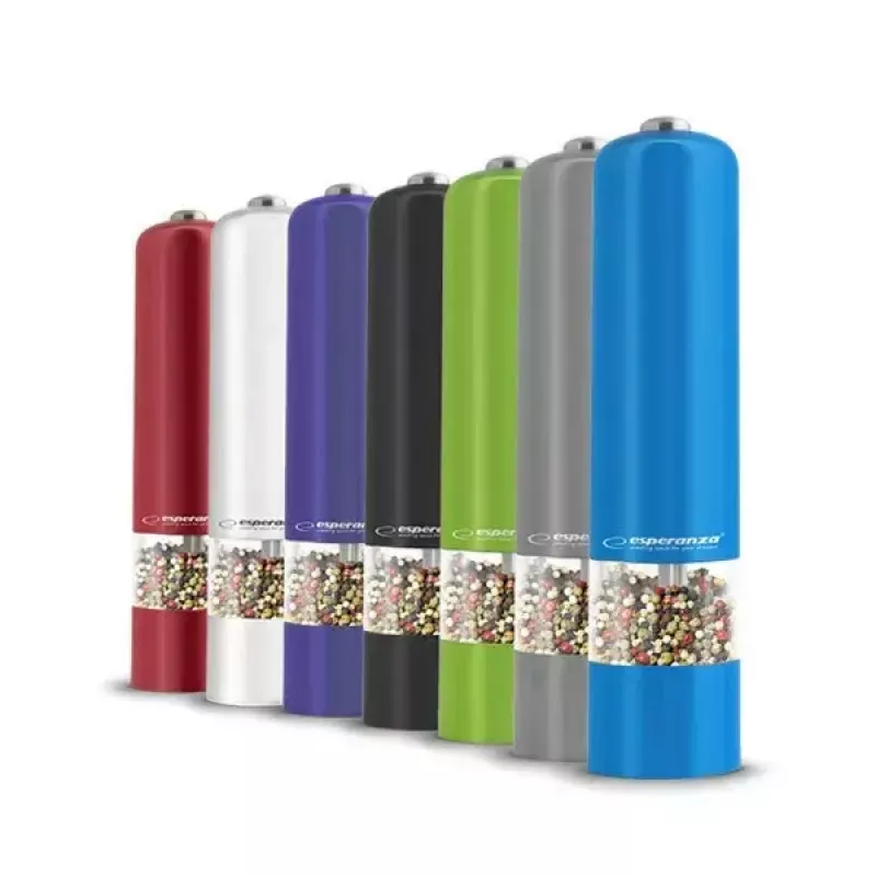 Electric pepper grinder ESPERANZA EKP001K — adjustable coarseness, ceramic mechanism, LED light, 230 mm, battery AA
