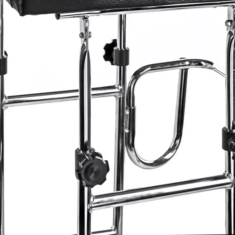 Rehabilitation high walker ActionMed B200AM — standing support with seat, 4 wheels, adjustable height 100–125 cm, max load 120 kg, frame width 65 cm
