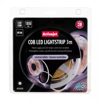 Universal strip light ActiveJet AJE-COB 3 m Neutral white 1850 lm 19 W IP20