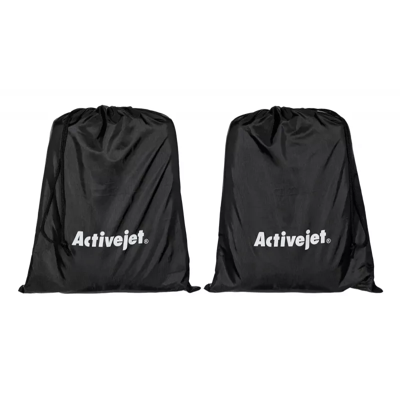 Lymphatic compression massager for legs ActiveJet ACM-PLUS-A1 S — battery 25 W, built-in battery, 330×840×60 mm, black/orange