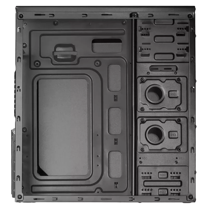 PC case Akyga AK939BL Midi Tower — ATX/Micro-ATX support, 3×3.5 inch + 3×2.5 inch bays, GPU up to 385 mm, USB 2.0