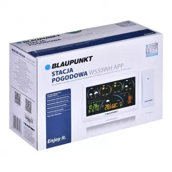 Weather station BLAUPUNKT WS50WH with app, wireless indoor/outdoor temperature monitoring