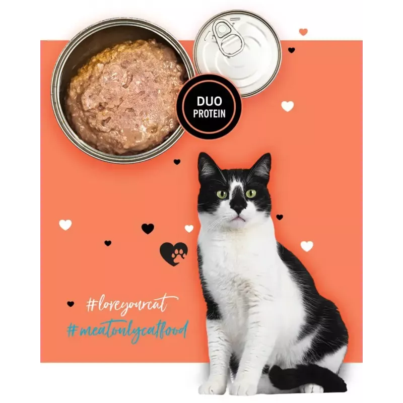 Wet cat food 3coty Turkey with duck 80 g pouch — complete adult grain-free wet food