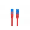 LANBERG RJ-45 Cat6a patch cable PCF6A-10CC-0100-R, 1 m, S/FTP, CCA, LSZH, red