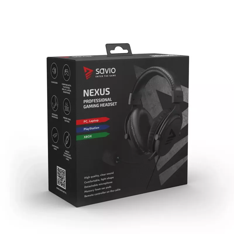 Headset Savio NEXUS Wired Gaming Black