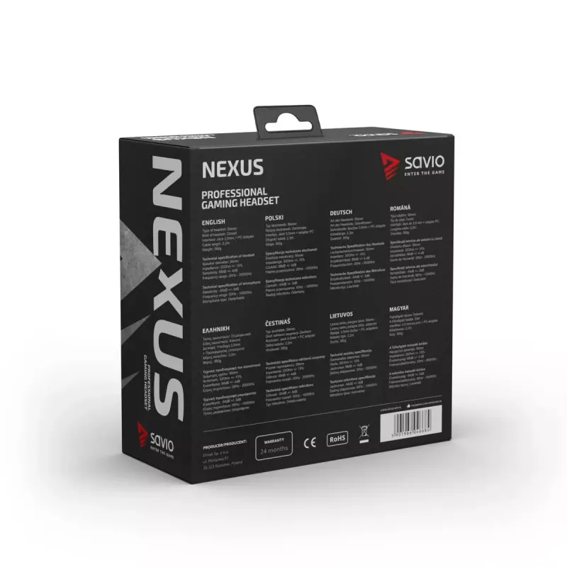 Headset Savio NEXUS Wired Gaming Black
