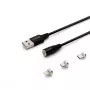 USB 2.0 cable SAVIO CL-155, USB A to interchangeable USB-C / Micro-USB B / Lightning, 2 m, black