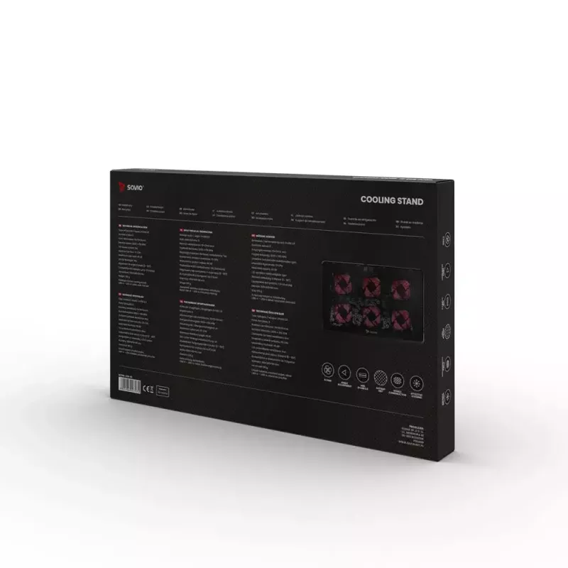 Laptop cooling pad SAVIO COS-01 with 6 backlit fans 2000 RPM, USB 2.0, for up to 17.3 inch screens