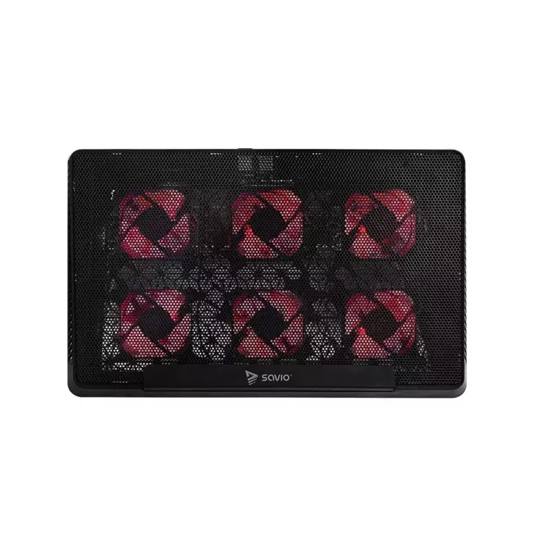 Laptop cooling pad SAVIO COS-01 with 6 backlit fans 2000 RPM, USB 2.0, for up to 17.3 inch screens