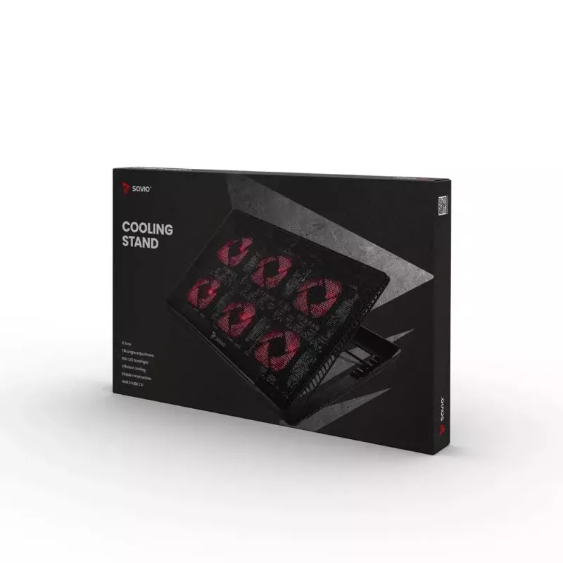 Laptop cooling pad SAVIO COS-01 with 6 backlit fans 2000 RPM, USB 2.0, for up to 17.3 inch screens