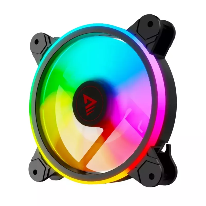 120mm ARGB Case Fan 4-pack SAVIO FAN-01 with Controller and Remote, 12 V, 1200 RPM, 25 dB (Black)