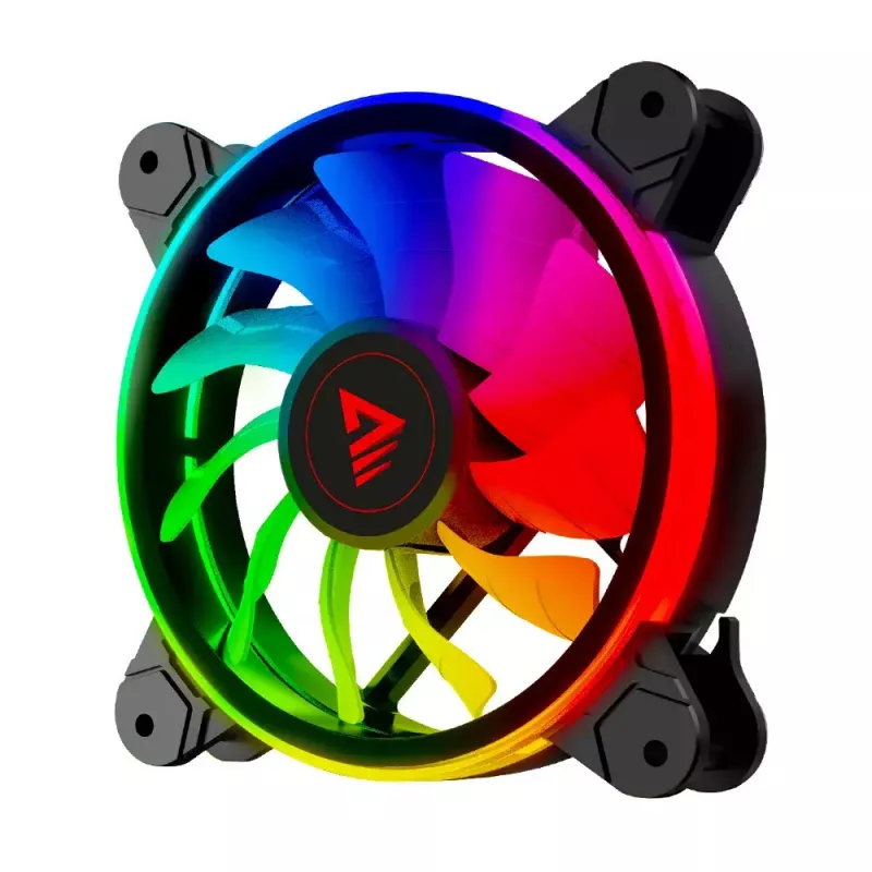 120mm ARGB Case Fan 4-pack SAVIO FAN-01 with Controller and Remote, 12 V, 1200 RPM, 25 dB (Black)