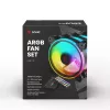 120mm ARGB Case Fan 4-pack SAVIO FAN-01 with Controller and Remote, 12 V, 1200 RPM, 25 dB (Black)