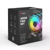 120mm ARGB Case Fan 4-pack SAVIO FAN-01 with Controller and Remote, 12 V, 1200 RPM, 25 dB (Black)