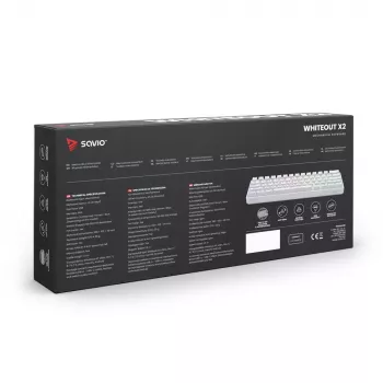 Savio WHITEOUT X2 RED Gaming Keyboard USB QWERTY Mechanical 61 Keys