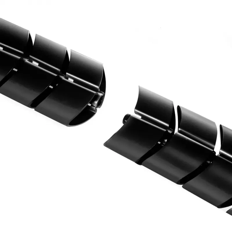 Cable organizer MACLEAN MC-768B — desk-mounted black cable management tray