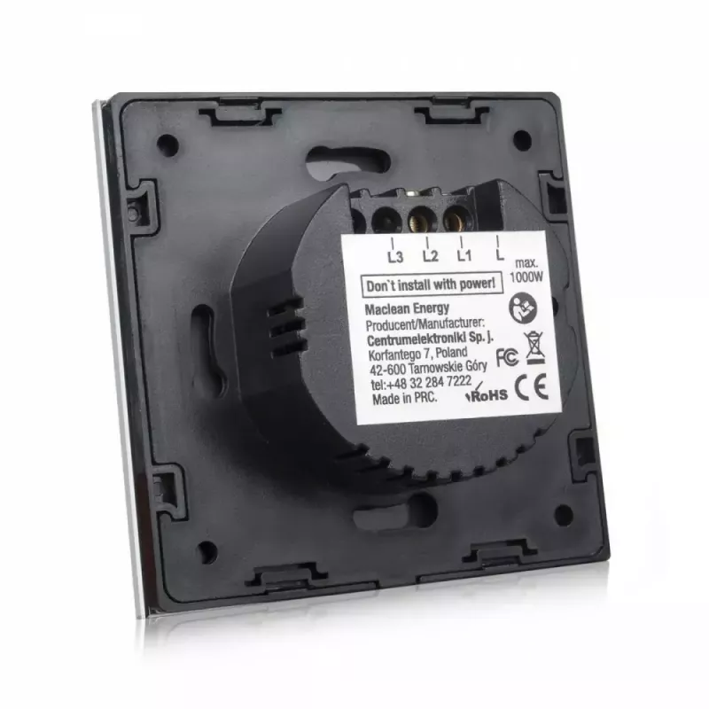 Touch light switch MACLEAN MCE703W, glass panel, 1 gang, 220V